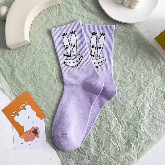 SpongeBob Squarepants Mr. Krabs Novelty Socks Unisex Adults Lavender One Size - Picture 1 of 3